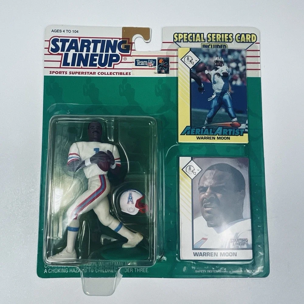 Vintage Kenner Warren Moon 1993 Edition Starting Lineup W Card Houston Oilers